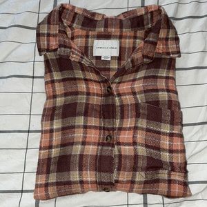 American Eagle cropped flannel